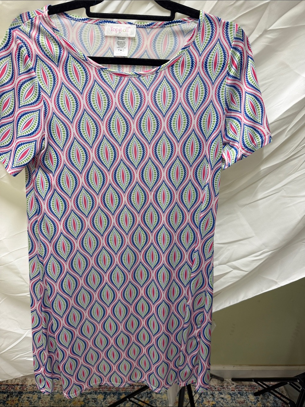 Topshop Pink Multi-Pattern Mini Dress